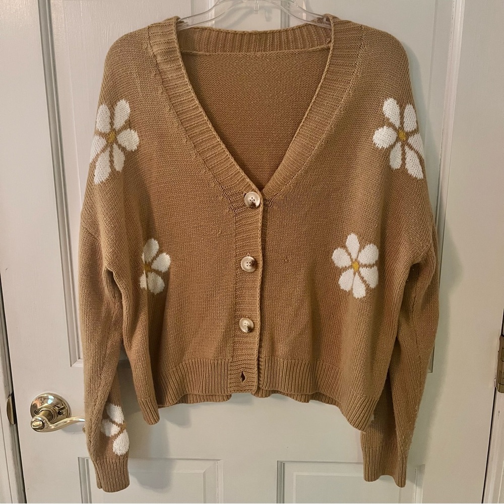 ROMWE Floral Pattern Cardigan Sweater